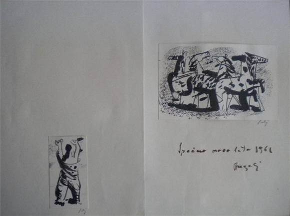 Marij Pregelj - Voščilo s petimi grafičnimi odtisi