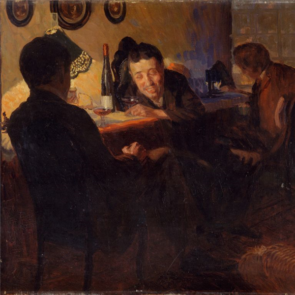 Odstiranja: Ivan Žabota, Večer v študentovski sobi, 1905