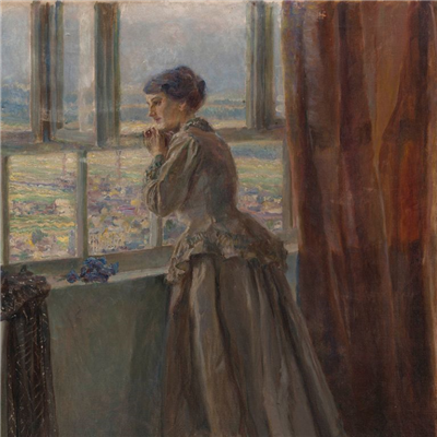 Odstiranja: Ivan Vavpotič, Ob oknu, 1915