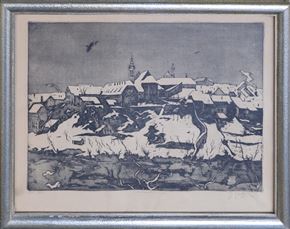 Božidar Jakac - Novo mesto v snegu