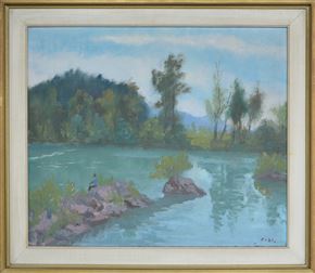 France Godec - Sava z ribičem