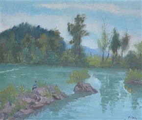 France Godec - Sava z ribičem