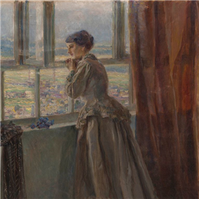 Odstiranja: Ivan Vavpotič, Ob oknu, 1915