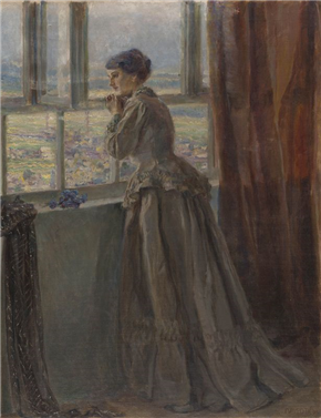 Odstiranja: Ivan Vavpotič, Ob oknu, 1915