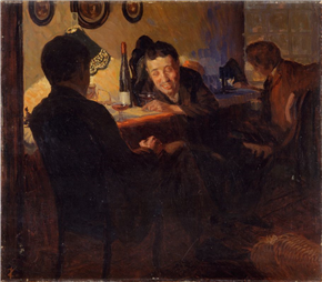 Odstiranja: Ivan Žabota, Večer v študentovski sobi, 1905